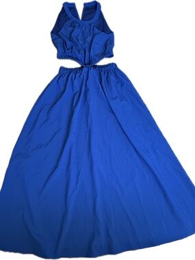 Royal Blue Halter Crop Top and Maxi dress